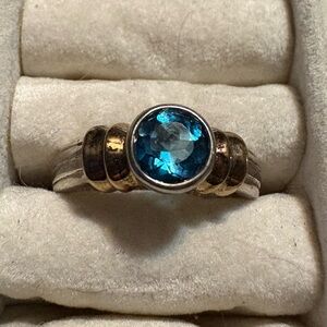 Elegant Blue Sapphire Silver Ring